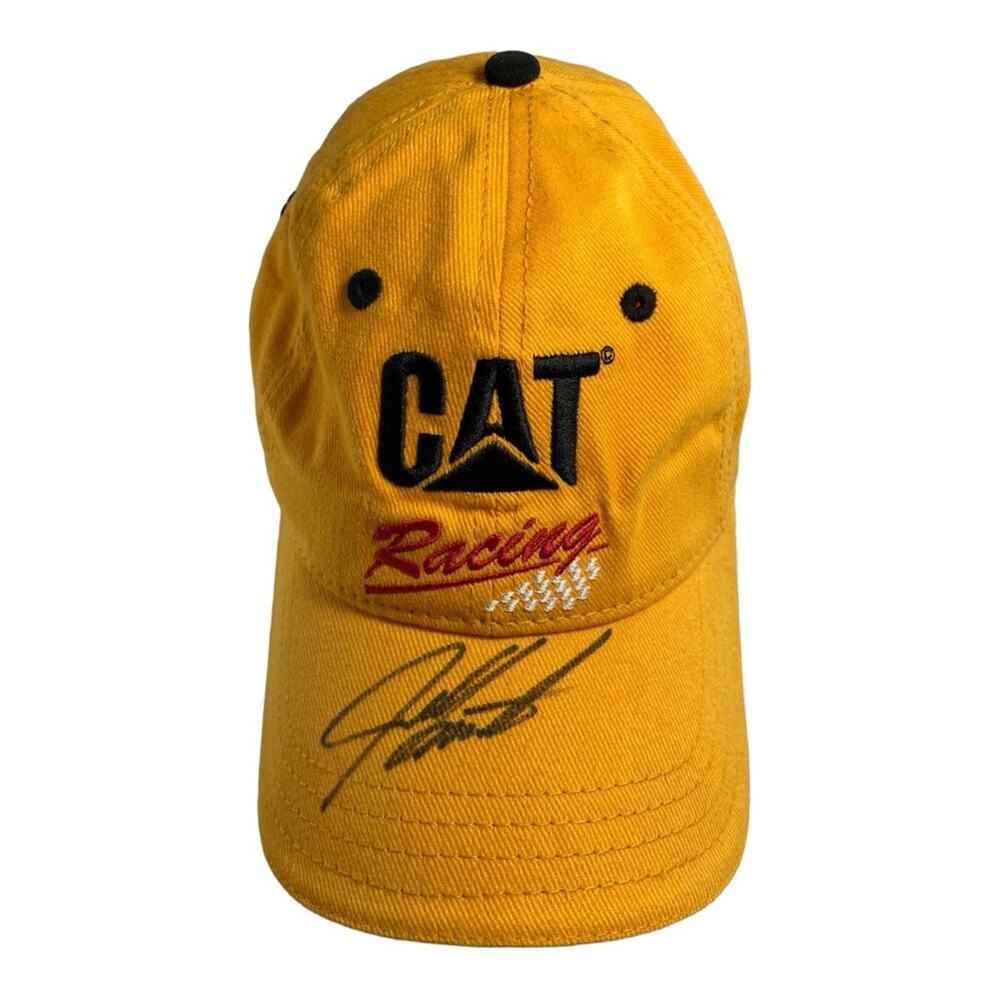CAT Racing NASCAR Jeff Burton #31 RCR Autograph Yellow Cap Hat